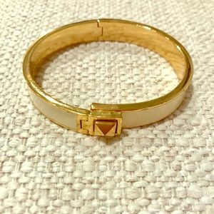 Kate Spade Locked In Cream/Gold Enamel Bracelet